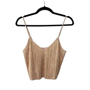 Victoria’s Secret Rose Gold Shiny Shimmery Cropped Tank Top Women’s Extra Small